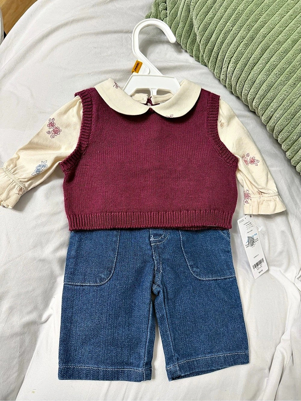 Carter's 3-Piece Sweater Vest & Denim Pants Set